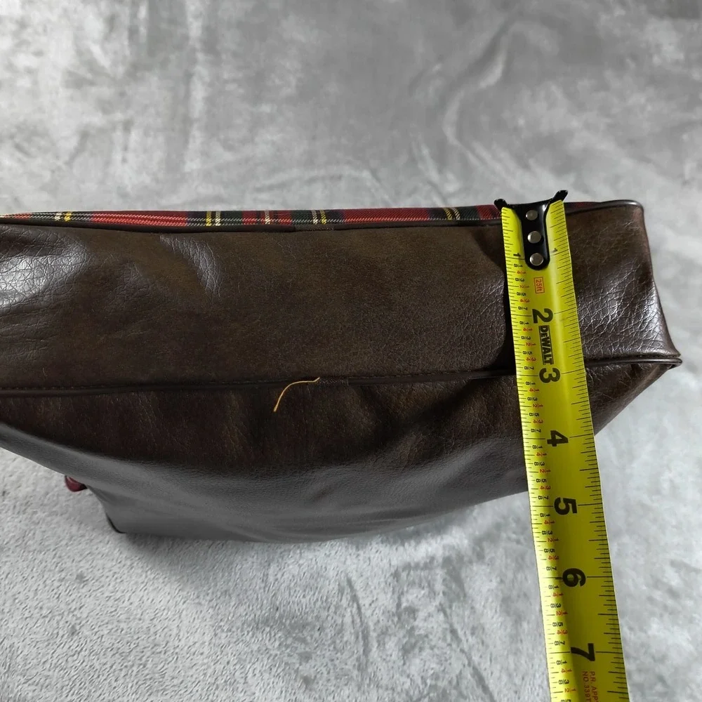 Vintage Troy Leisure Blanket‎ And Bag Red Plaid Tartan Carrying Case Made In USA